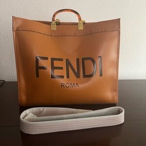 Designer-like Brown Large Tote